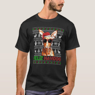 Pharaoh Hound Dog Feliz Navidog Funny Kerstmis T-shirt