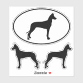 Pharaoh Hound Dog Silhouetten Vinyl Sticker Set (Vel)