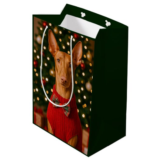 Pharaoh Hound Holiday  Medium Cadeauzakje (Achterkant Gekanteld)