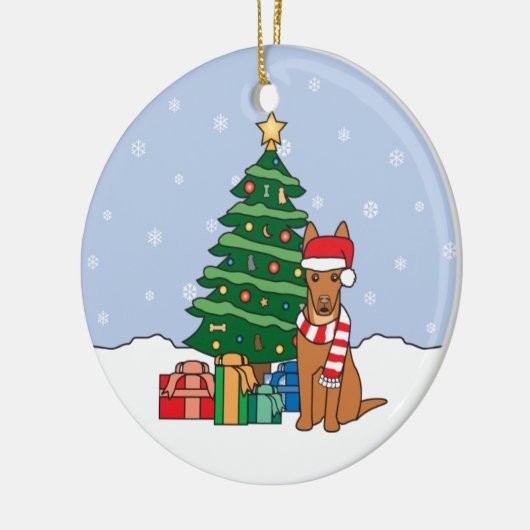 Pharaoh Hound Kerstkerstversiering Keramisch Ornament (Links)