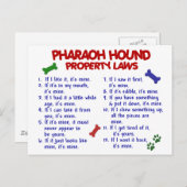 PHARAOH HOUND Property Laws 2 Briefkaart (Voorkant / Achterkant)