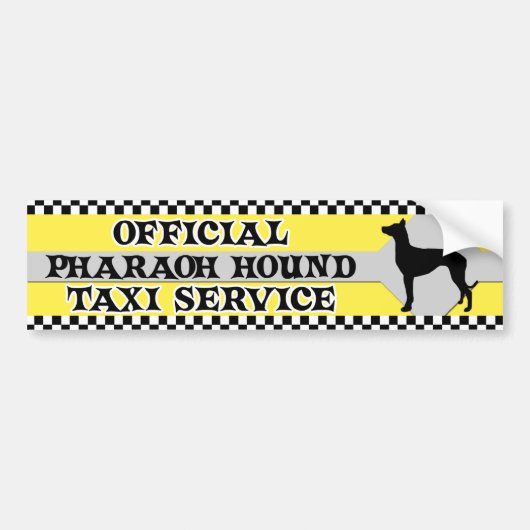Pharaoh Hound Taxi Service Bumpersticker (Voorkant)