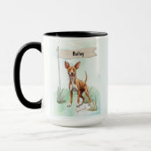 Pharaoh Hound Watercolor Personalized Dog Mok (Links)
