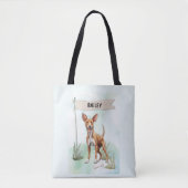 Pharaoh Hound Watercolor Personalized Dog Tote Bag (Voorkant)