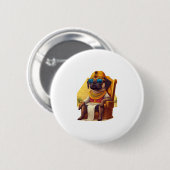Pharaoh Pug � Ancient Egypt Dog Ronde Button 5,7 Cm (Voorkant /achterkant)