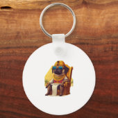 Pharaoh Pug � Ancient Egypt Dog Sleutelhanger (Voorkant)