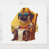 Pharaoh Pug � Ancient Egypt Dog Sparkling Wijnetiket (Enkel label)