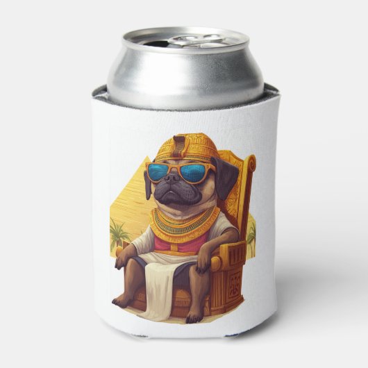Pharaoh Pug � Hond uit het oude Egypte Blikjeskoeler (Blikje Voorkant)
