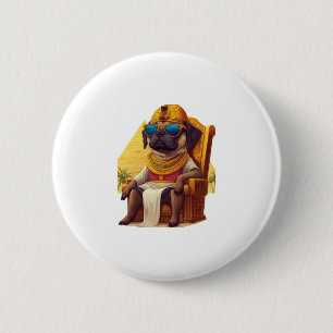 Pharaoh Pug � Hond uit het oude Egypte Ronde Button 5,7 Cm