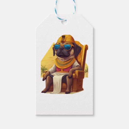 Pharaoh Pug � oude Egyptische hond Cadeaulabel (Voorkant)