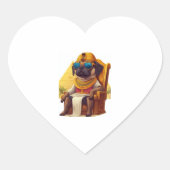 Pharaoh Pug - Oude Egyptische hond Hart Sticker (Voorkant)