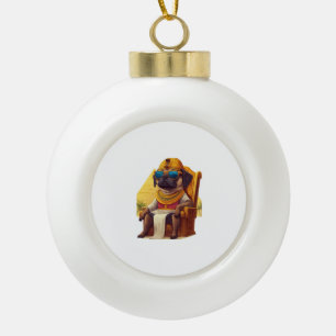 Pharaoh Pug - Oude Egyptische hond Keramische Bal Ornament