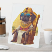 Pharaoh Pug - Oude Egyptische hond Reclamebord Met Voetstuk (Insitu)