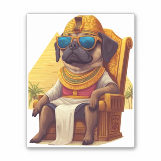 Pharaoh Pug � oude Egyptische hond Sticker (Voorkant)