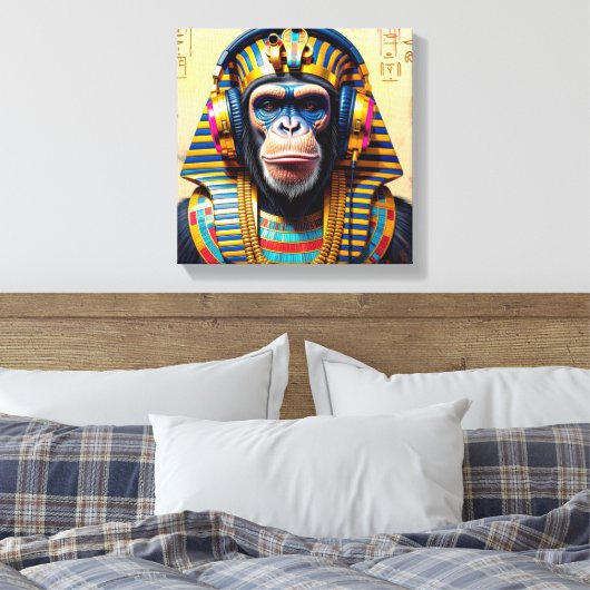 PHARAOH TUT-CHIMPANZEE 2 CANVAS AFDRUK (Insitu (Slaapkamer))