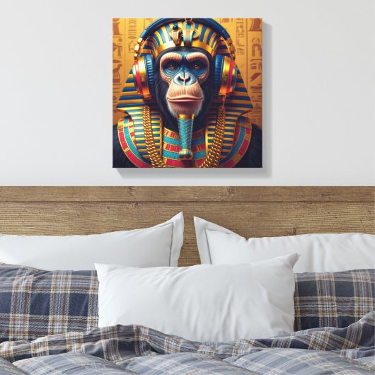 PHARAOH TUT-CHIMPANZEE 3 CANVAS AFDRUK (Insitu (Slaapkamer))