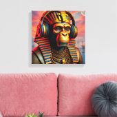 PHARAOH TUT-CHIMPANZEE 4 CANVAS AFDRUK (Insitu (Woonkamer))