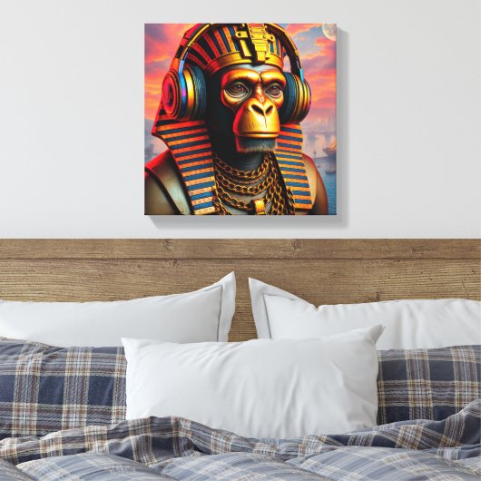 PHARAOH TUT-CHIMPANZEE 4 CANVAS AFDRUK (Insitu (Slaapkamer))
