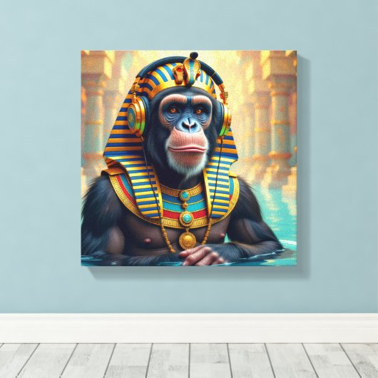 PHARAOH TUT-CHIMPANZEE 5 CANVAS AFDRUK (Insitu (Houten vloer))