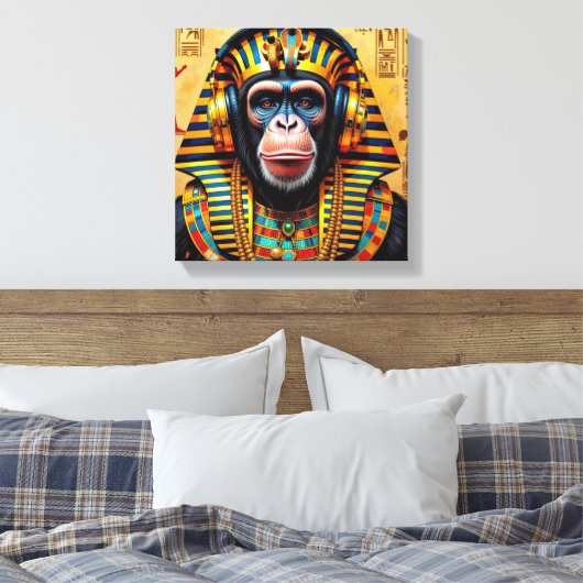 PHARAOH TUT-CHIMPANZEE CANVAS AFDRUK (Insitu (Slaapkamer))