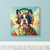 PHARAOH TUT-FRENCH BULLDOG 2 CANVAS AFDRUK (Insitu (Houten vloer))