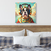 PHARAOH TUT-FRENCH BULLDOG 2 CANVAS AFDRUK (Insitu (Slaapkamer))