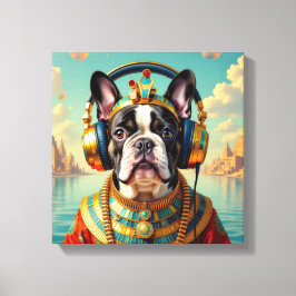 PHARAOH TUT-FRENCH BULLDOG 2 CANVAS AFDRUK