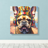PHARAOH TUT-FRENCH BULLDOG 3 CANVAS AFDRUK (Insitu (Houten vloer))