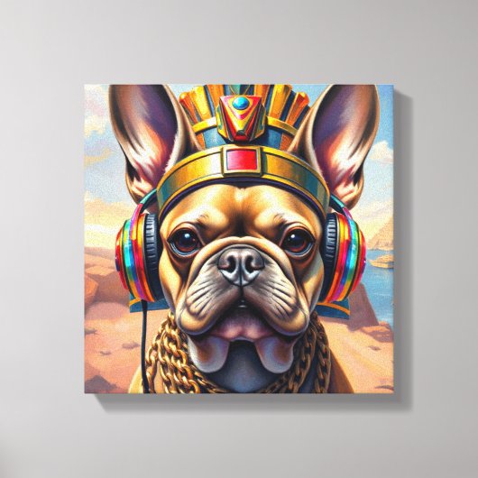 PHARAOH TUT-FRENCH BULLDOG 3 CANVAS AFDRUK (Voorkant)