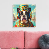 PHARAOH TUT-FRENCH BULLDOG CANVAS AFDRUK (Insitu (Woonkamer))