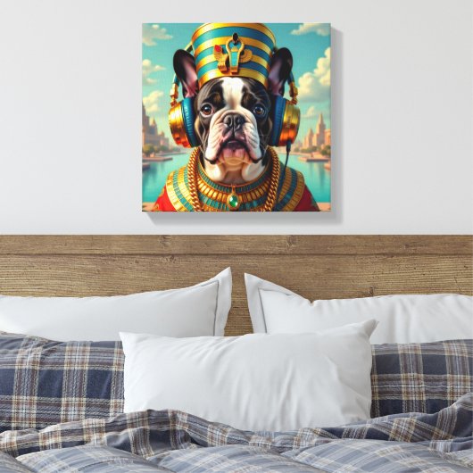 PHARAOH TUT-FRENCH BULLDOG CANVAS AFDRUK (Insitu (Slaapkamer))