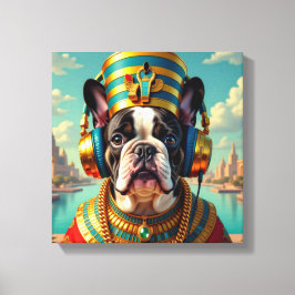 PHARAOH TUT-FRENCH BULLDOG CANVAS AFDRUK