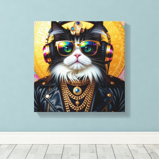 PHARAOH TUT-PERSIAN CAT 2 CANVAS AFDRUK (Insitu (Houten vloer))