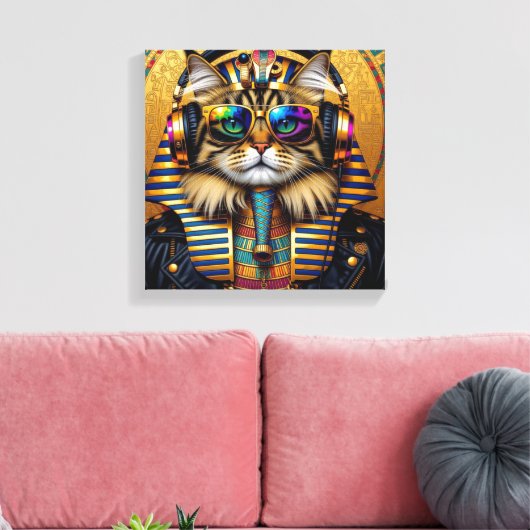 PHARAOH TUT-PERSIAN CAT 3 CANVAS AFDRUK (Insitu (Woonkamer))
