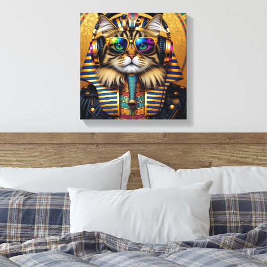 PHARAOH TUT-PERSIAN CAT 3 CANVAS AFDRUK (Insitu (Slaapkamer))