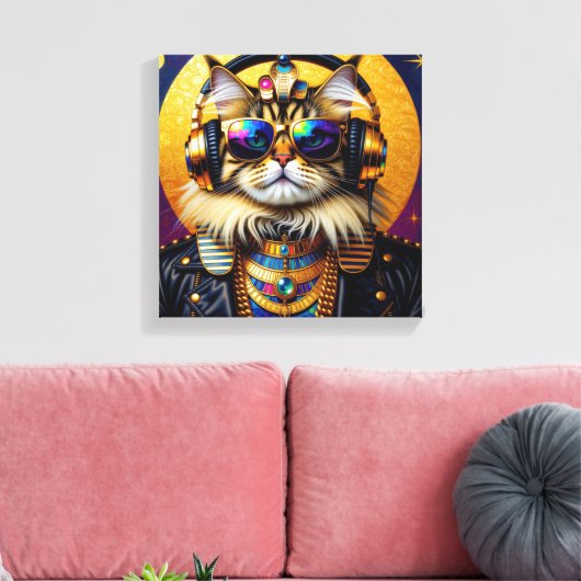 PHARAOH TUT-PERSIAN CAT 4 CANVAS AFDRUK (Insitu (Woonkamer))