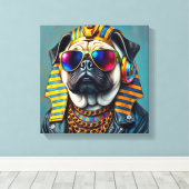 PHARAOH TUT-PUG CANVAS AFDRUK (Insitu (Houten vloer))