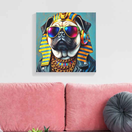 PHARAOH TUT-PUG CANVAS AFDRUK (Insitu (Woonkamer))