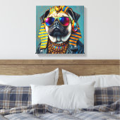 PHARAOH TUT-PUG CANVAS AFDRUK (Insitu (Slaapkamer))