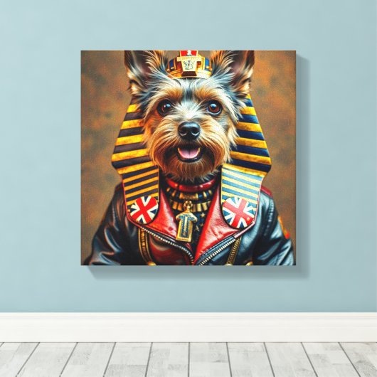 PHARAOH TUT-YORKSHIRE TERRIER 3 CANVAS AFDRUK (Insitu (Houten vloer))