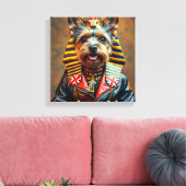 PHARAOH TUT-YORKSHIRE TERRIER 3 CANVAS AFDRUK (Insitu (Woonkamer))