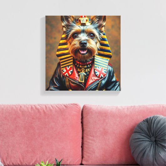 PHARAOH TUT-YORKSHIRE TERRIER 3 CANVAS AFDRUK (Insitu (Woonkamer))
