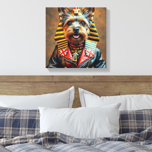 PHARAOH TUT-YORKSHIRE TERRIER 3 CANVAS AFDRUK (Insitu (Slaapkamer))