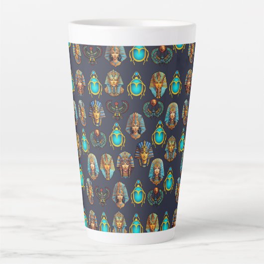 Pharaoh's Legacy: Antique Egyptian Patterns  Latte Mok (Voorkant)