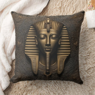 Pharaoh's Luxe: koper en goud elegantie Kussen