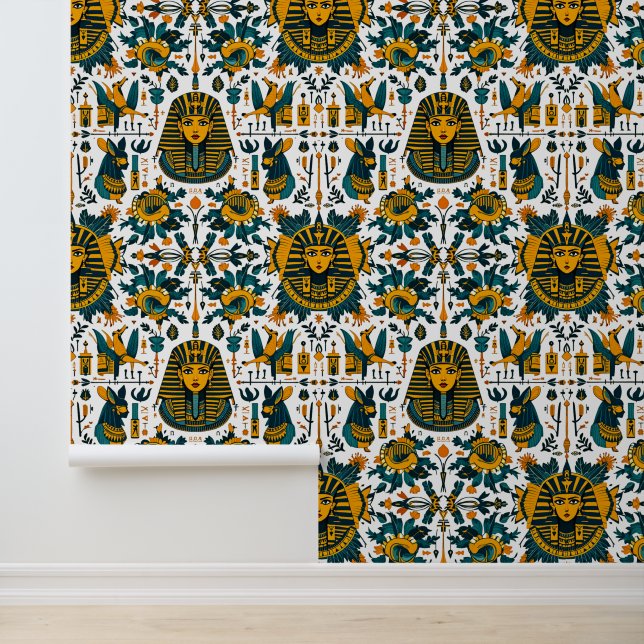 Pharaoh's Palette: Luxe Egyptisch Behang (Applicatie)
