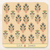 Pharaonic siernaadloos patroon kartonnen onderzetters (Voorkant)