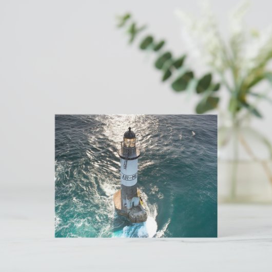 Phare d'Ar-Mannen Finistère Frankrijk Briefkaart (Staand voorkant)