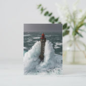Phare de la Jument tempête Finistère Frankrijk Briefkaart (Staand voorkant)