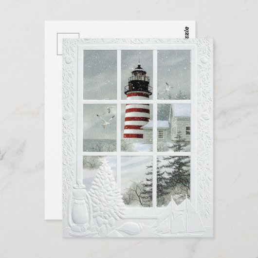 Phare sous la neige briefkaart (Voorkant / Achterkant)